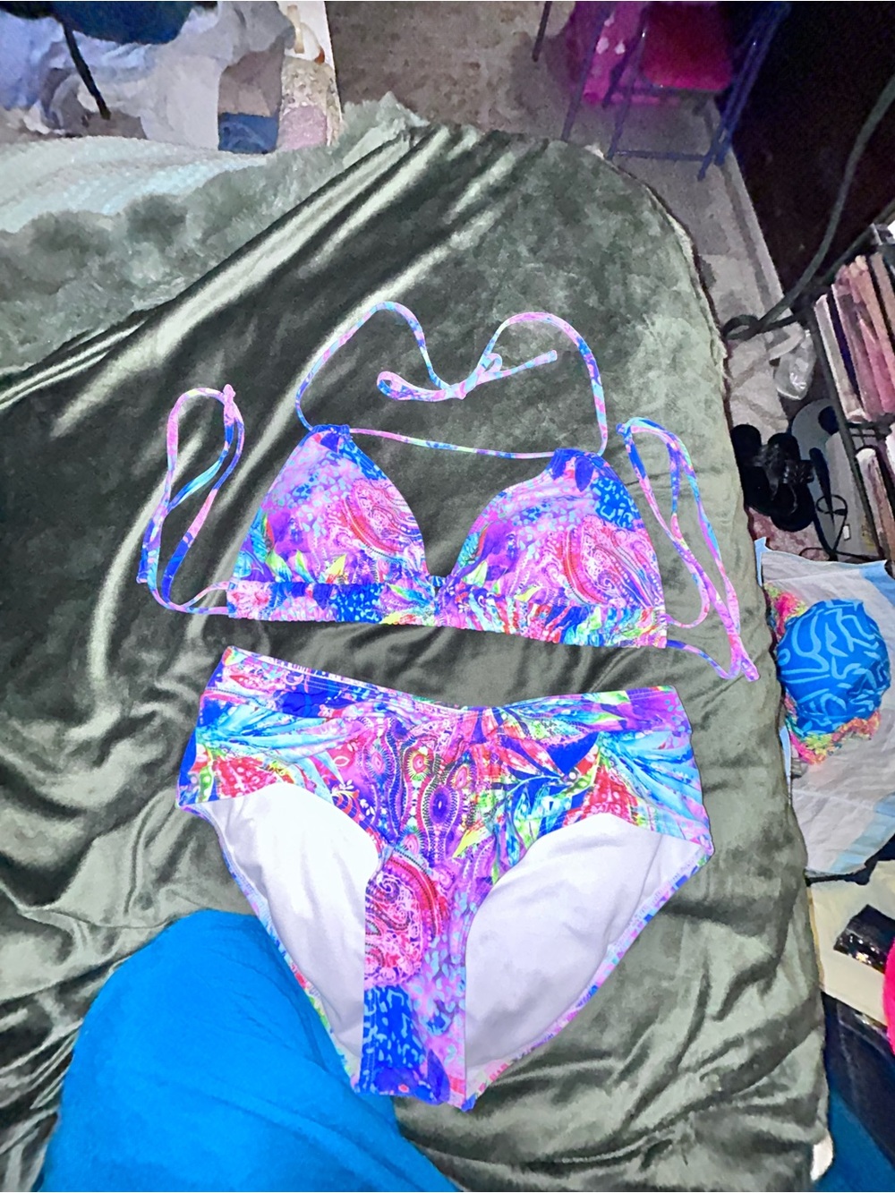 Printed Two-Piece Bikini Set - Multicolor